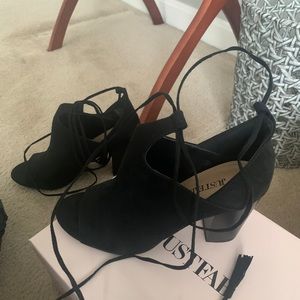 Black lace up heels